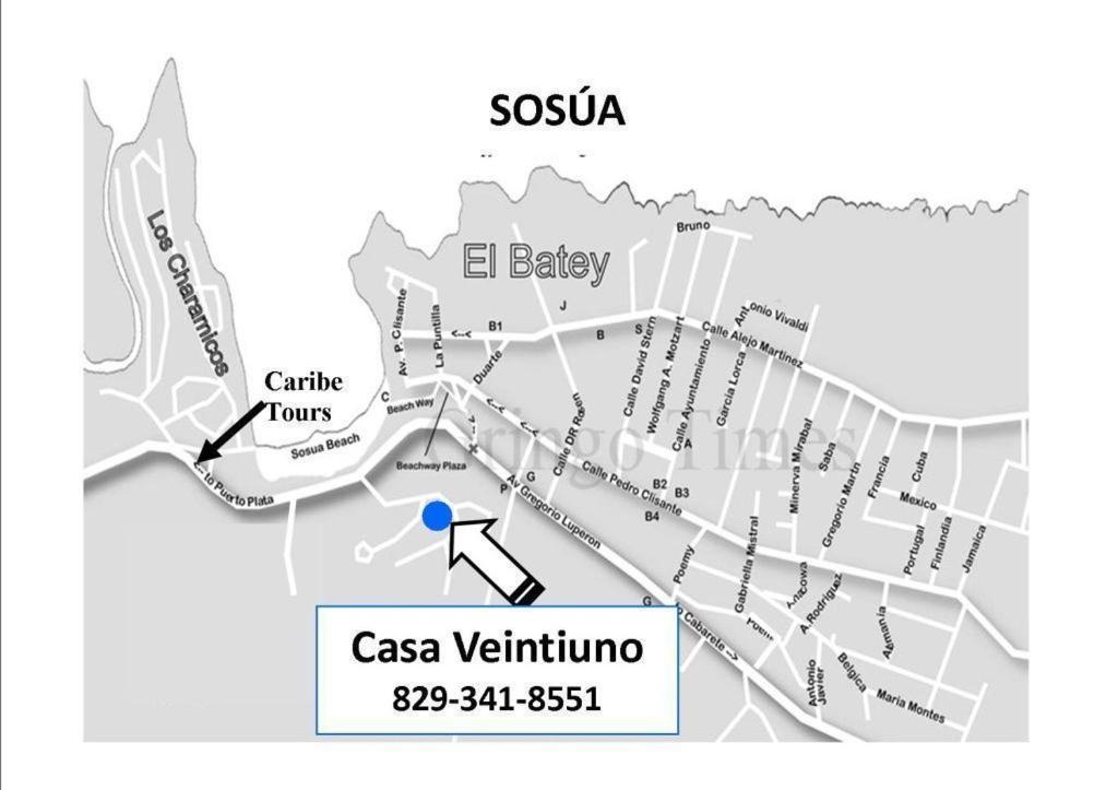 ホテル Casa Veintiuno Sosúa エクステリア 写真